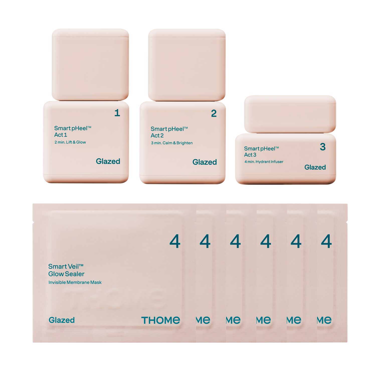 THOME G-Peel Program Action Kit | 4-Step Facial(Chemical Peeling) from Seoul for All Skin Types, Sensitive & Dry Skin (12 Sheets / 12 Weeks)